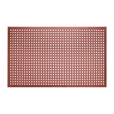 Jantex Rubber Grease Resistant Anti Fatigue Mat Red 1500 x 900mm - GF017  Jantex   