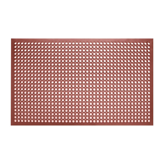 Jantex Rubber Grease Resistant Anti Fatigue Mat Red 1500 x 900mm - GF017  Jantex   