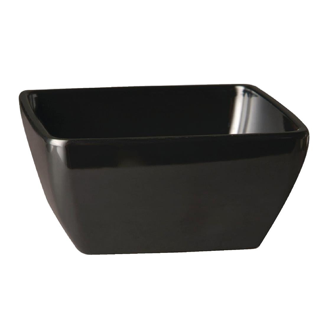 APS Pure Melamine Black Square Bowl 125mm - GF135  APS   