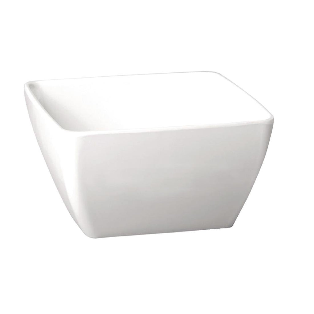 APS Pure Melamine White Square Bowl 190mm - GF136  APS   