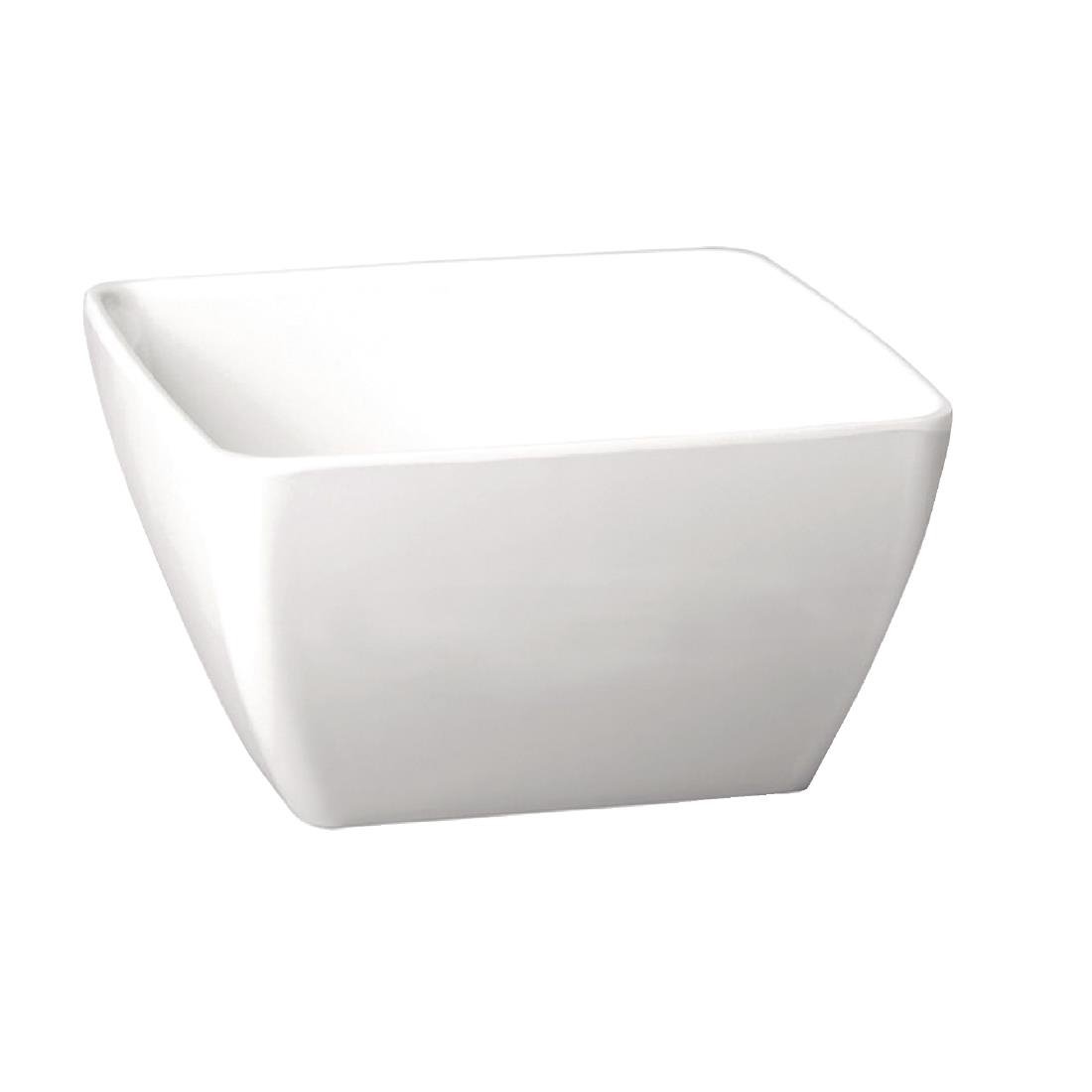 APS Pure Melamine White Square Bowl 190mm - GF136  APS   