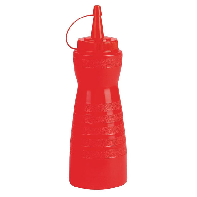 Vogue Red Lidded Sauce Bottle - GF251  Vogue   
