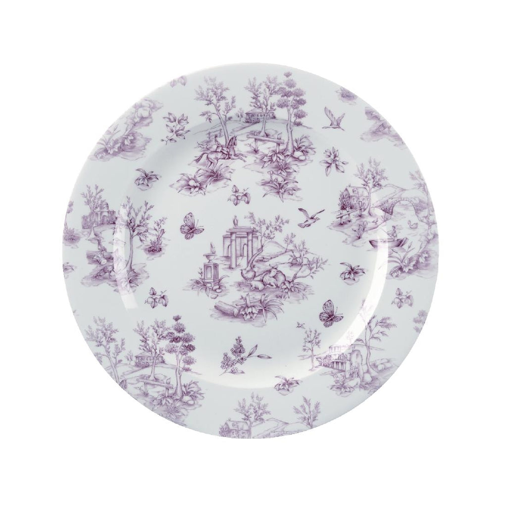 Churchill Vintage Prints Plates Cranberry Toile Print 305mm (Pack of 6) - GF308 Plates Churchill