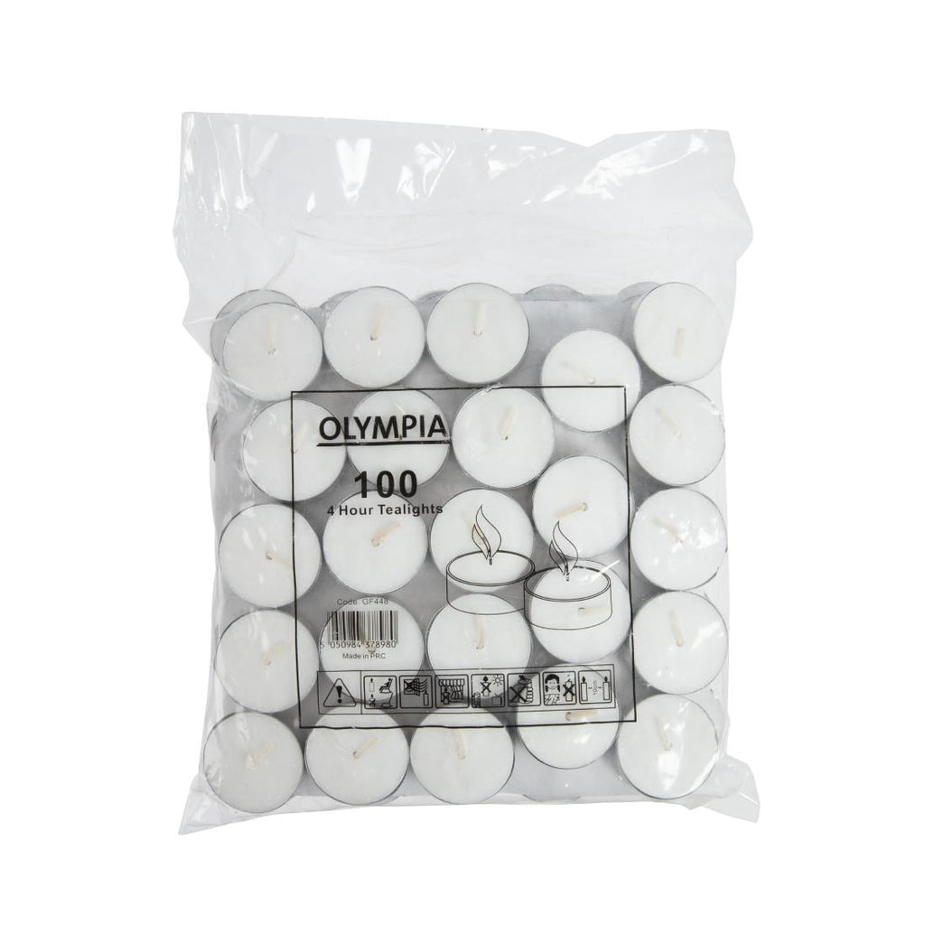 Olympia 4 Hour Tealights (Pack of 100) - GF448  Olympia   