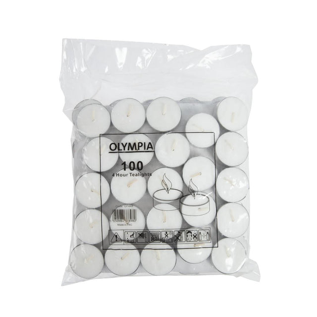 Olympia 4 Hour Tealights (Pack of 100) - GF448  Olympia   
