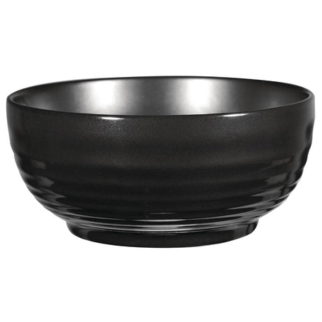 Art de Cuisine Black Glaze Ripple Bowls Large (Pack of 4) - GF708 Bowls Churchill