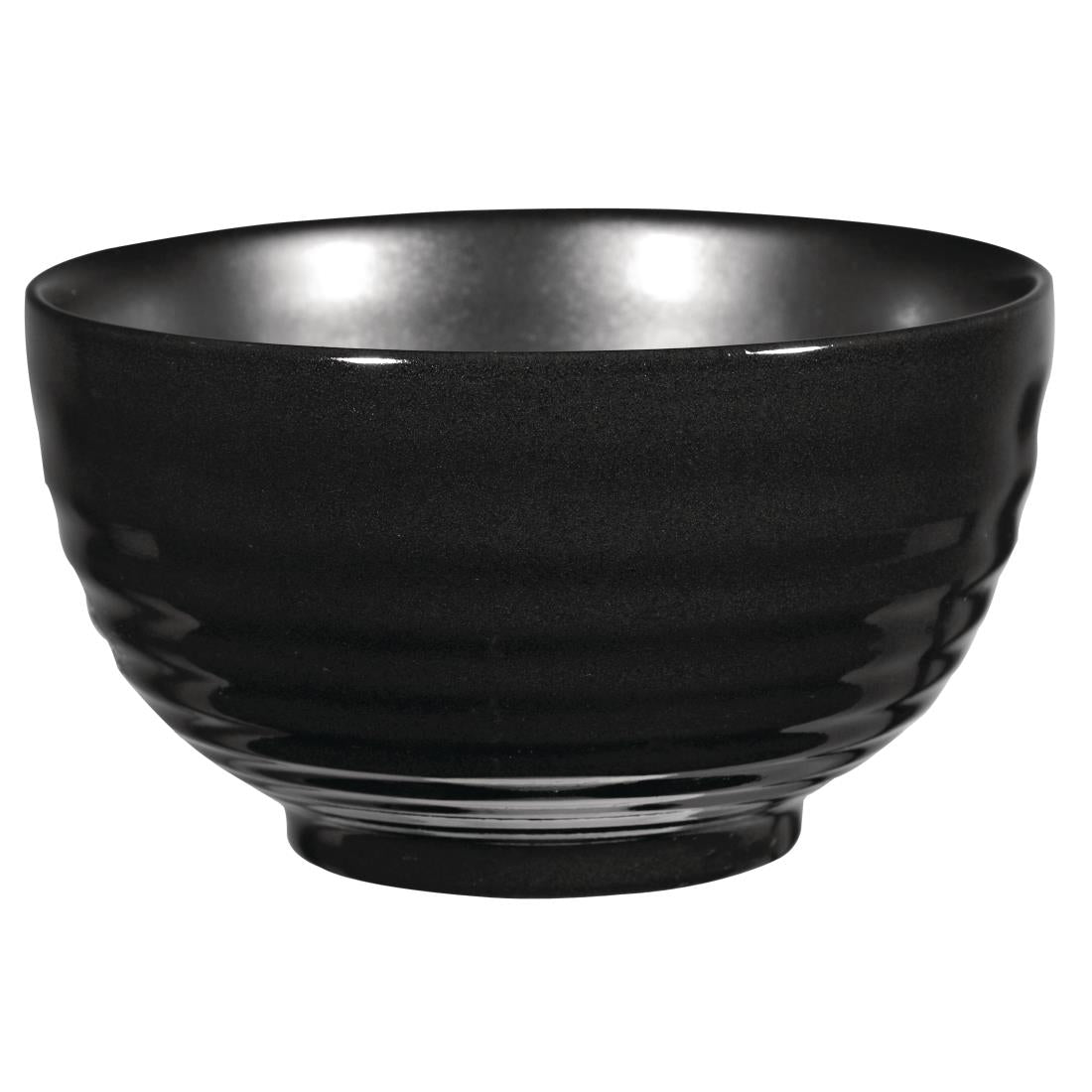 Art de Cuisine Black Glaze Ripple Bowls Small (Pack of 6) - GF709 Bowls Churchill
