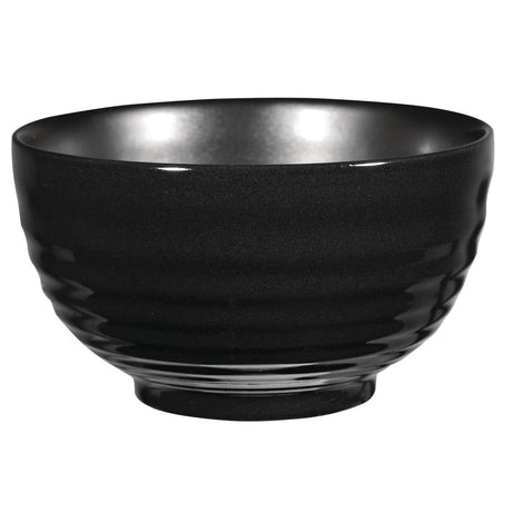 Art de Cuisine Black Glaze Ripple Bowls Small (Pack of 6) - GF709 Bowls Churchill