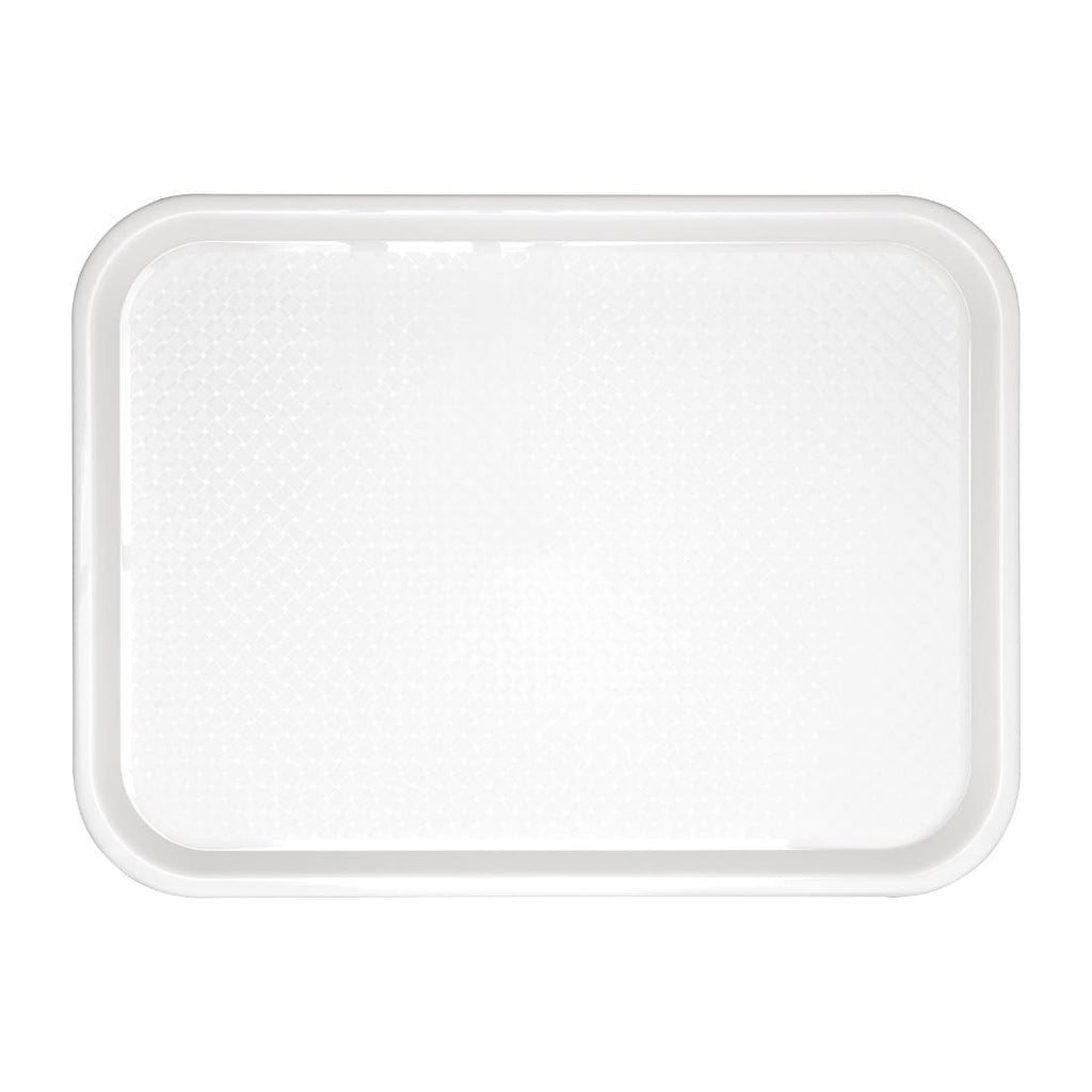 Olympia Kristallon Polypropylene Fast Food Tray White Small 345mm - GF995  Olympia   