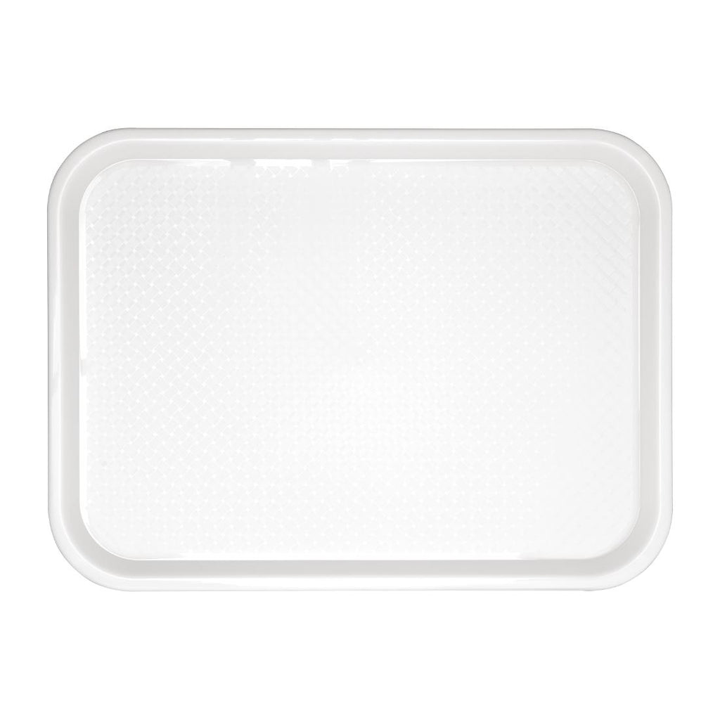 Olympia Kristallon Polypropylene Fast Food Tray White Medium 415mm - GF996  Olympia   