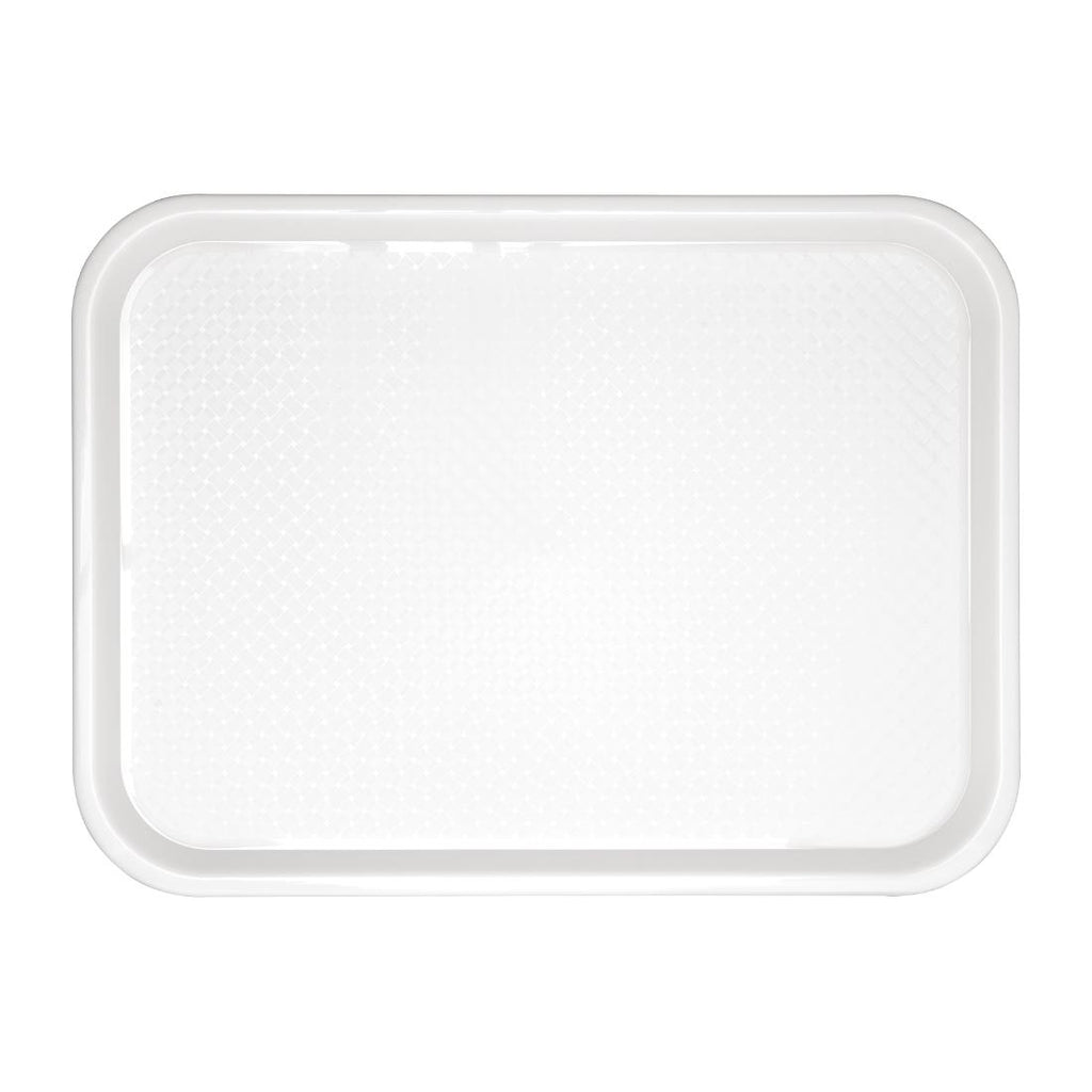 Olympia Kristallon Polypropylene Fast Food Tray White Large 450mm - GF997  Olympia   