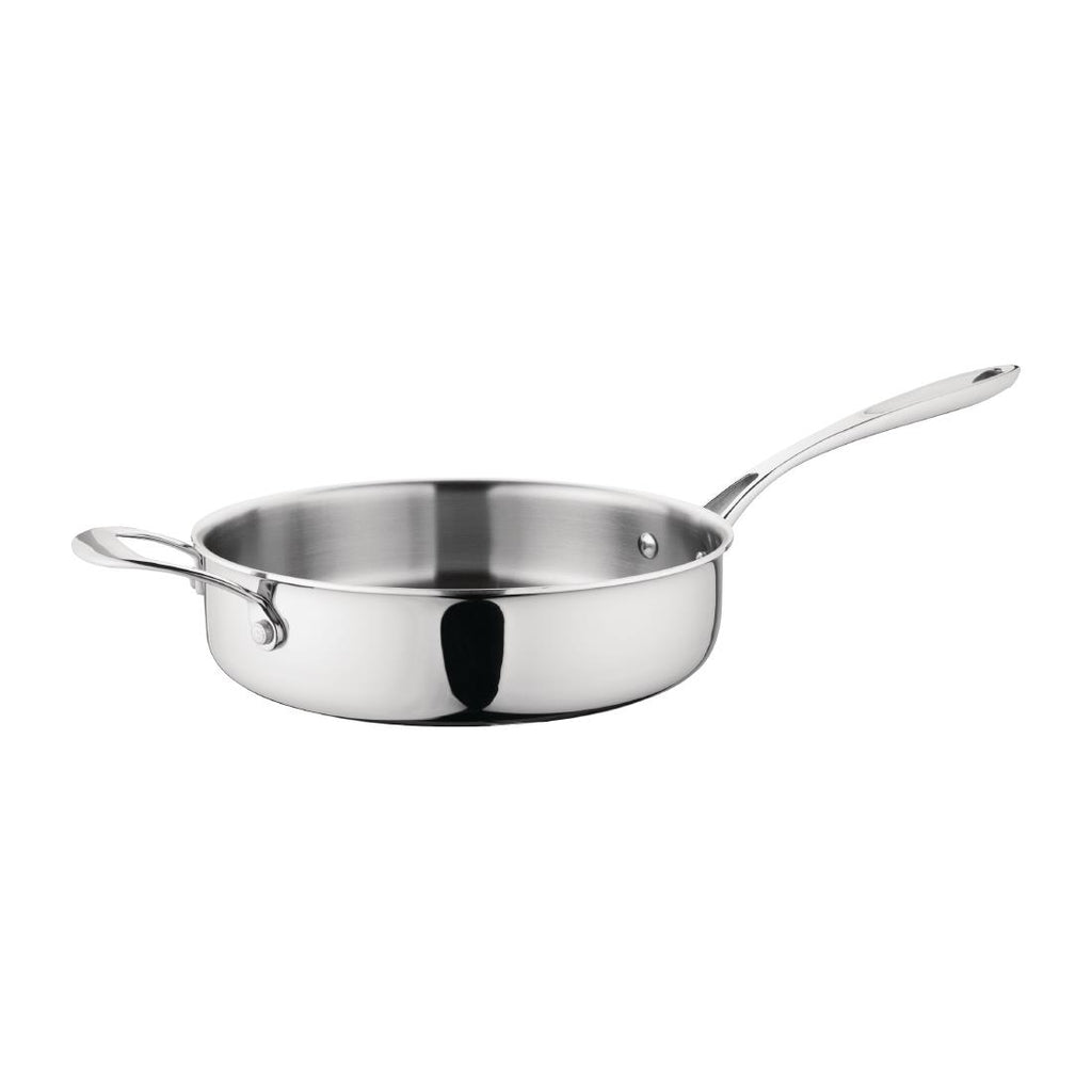 Vogue Stainless Steel & Aluminium Tri-Wall Sauté Pan 24cm - GG031  Vogue   