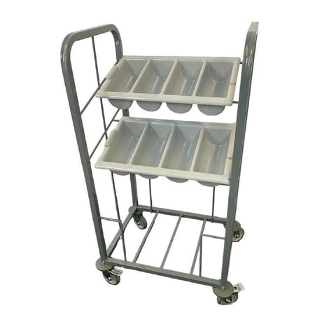 Craven Steel Two Tier Cutlery and Tray Dispense Trolley - GG139  Craven   