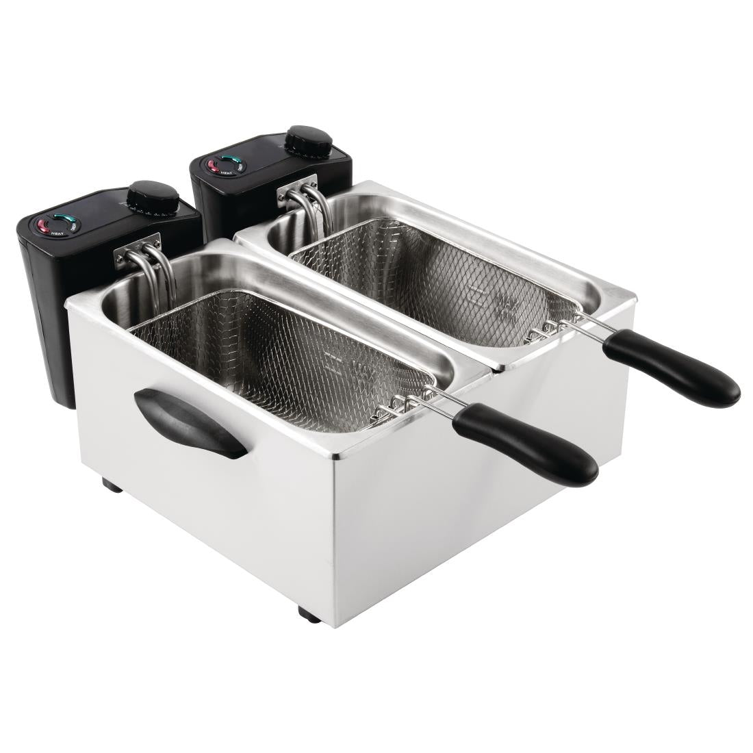 Caterlite Light Duty Twin Tank Twin Basket Electric Fryer 2x2kW - GG199 Countertop Electric Fryers Caterlite