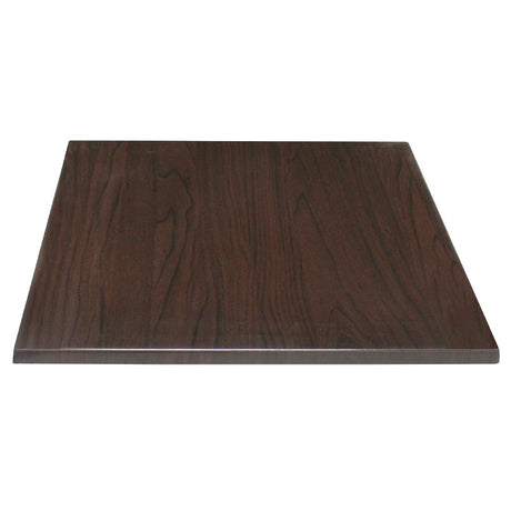 Bolero Pre-drilled Square Tabletop Dark Brown 700mm - GG639 Wood Effect Table Tops Bolero   