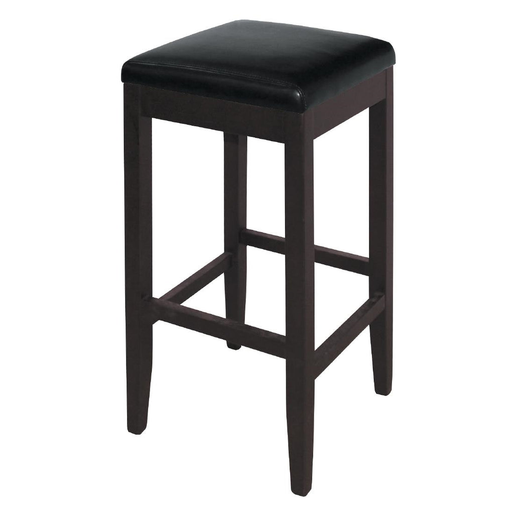 Bolero Faux Leather High Bar Stools Black (Pack of 2) - GG648 Faux Leather Bar Stools Bolero   