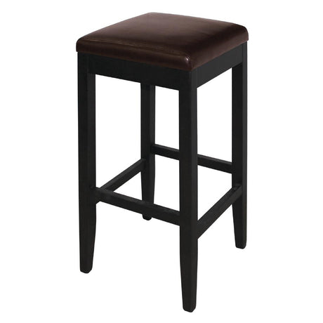 Bolero Faux Leather High Bar Stools Dark Brown (Pack of 2) - GG649 Faux Leather Bar Stools Bolero   