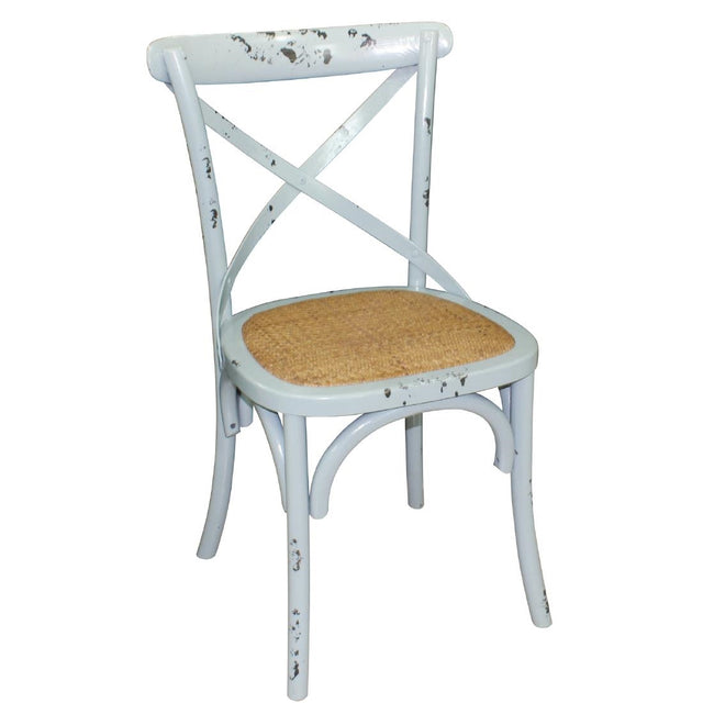Bolero Blue Bentwood Chairs with Metal Cross Backrest (Pack of 2) - GG655 Bentwood Chairs Bolero   