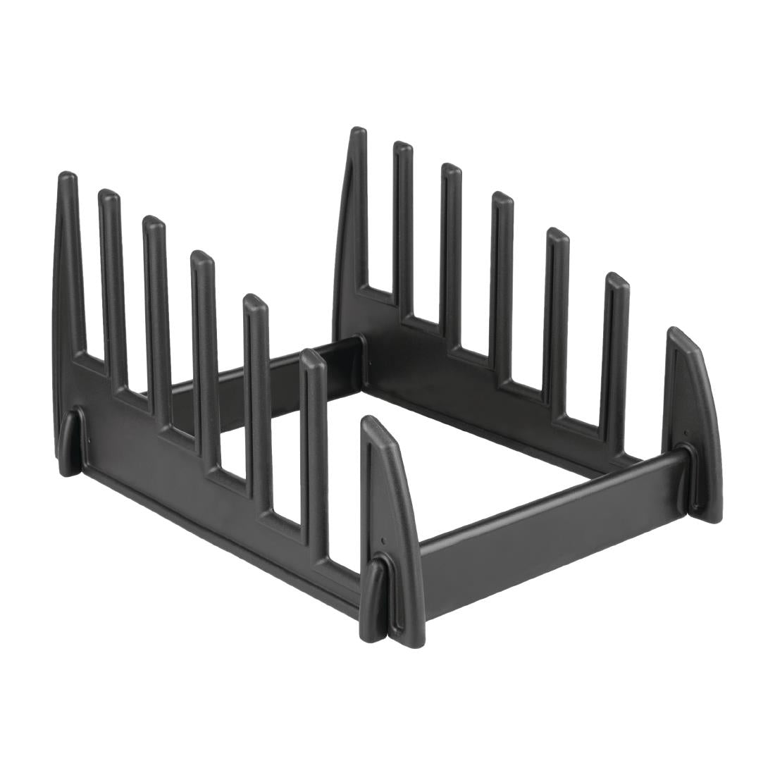 Hygiplas Black Plastic Chopping Board Rack Large 6 Slots - GG699  Hygiplas   