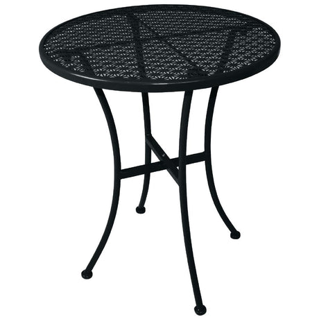 Bolero Black Steel Patterned Round Bistro Table Black 600mm - GG705 Steel Tables Bolero   