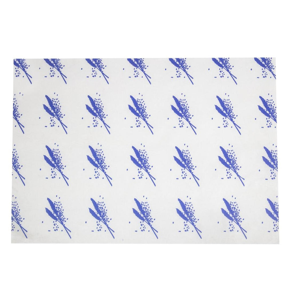 Burger Wrapping Paper Sheets Blue 245 x 300mm (Pack of 1000) - GH037 Greaseproof Paper Britin   