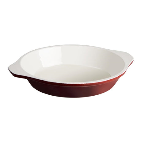 Vogue Red Round Cast Iron Gratin Dish 400ml - GH315  Vogue   