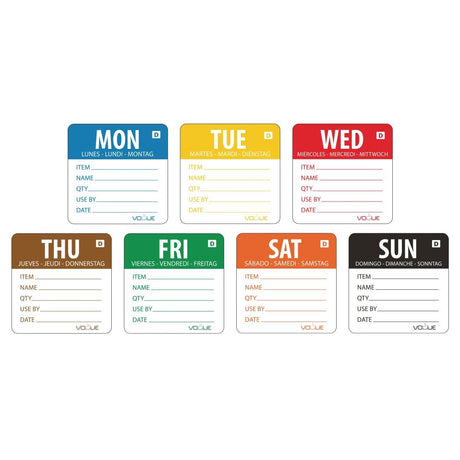 Vogue Dissolvable Labels Week Set (Pack of 1750) - GH326  Vogue   