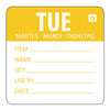 Hygiplas Dissolvable Day of the Week Labels Tuesday (Pack of 250) - GH352  Hygiplas   