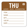 Hygiplas Dissolvable Day of the Week Labels Thursday (Pack of 250) - GH354  Hygiplas   