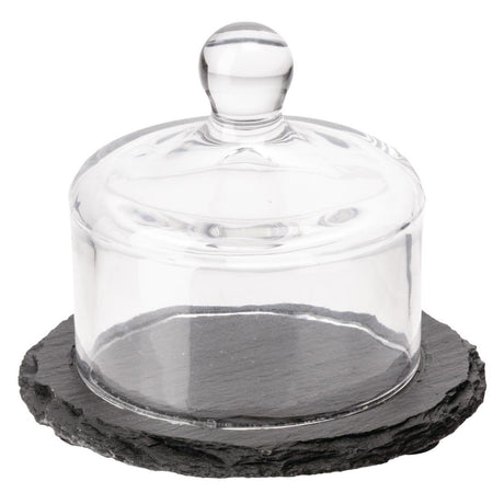 APS Slate Butter Dish Glass Cloche - GH408  APS   