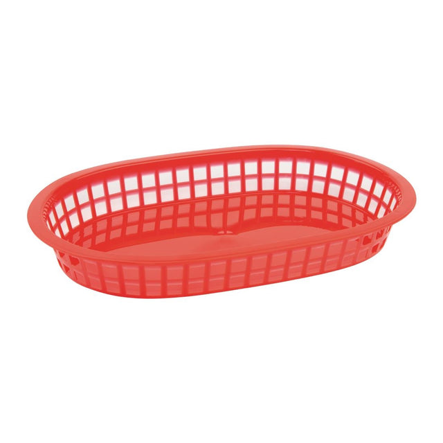 Olympia Oval Polypropylene Food Basket Red (Pack of 6) - GH967  Olympia   