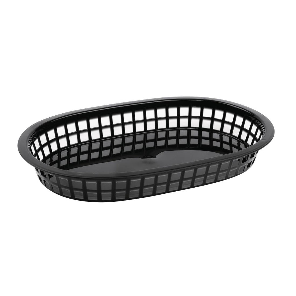 Olympia Oval Polypropylene Food Basket Black (Pack of 6) - GH969  Olympia   