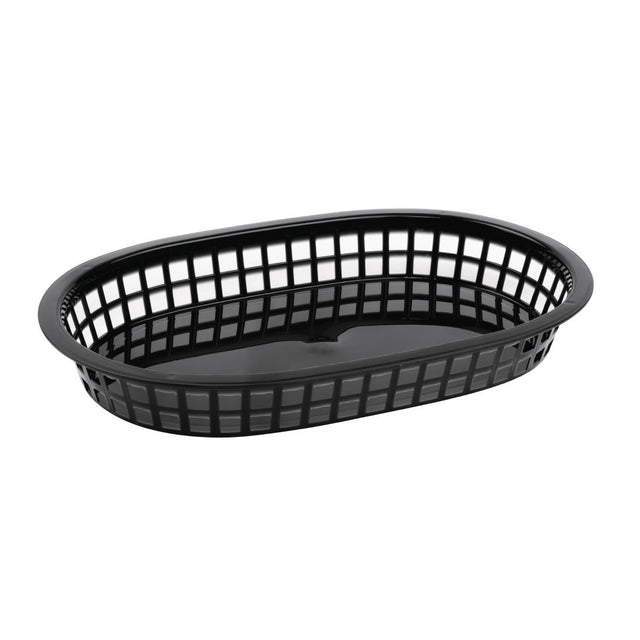 Olympia Oval Polypropylene Food Basket Black (Pack of 6) - GH969  Olympia   