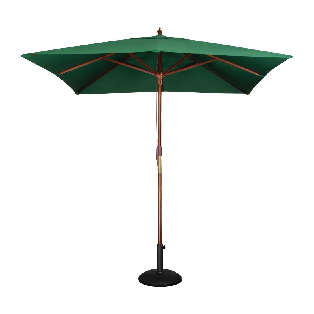 Bolero Square Double Pulley Parasol 2.5m Diameter Green - GH989 Parasols and Sunloungers Bolero