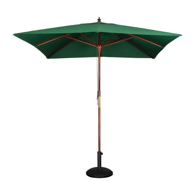 Bolero Square Double Pulley Parasol 2.5m Diameter Green - GH989 Parasols and Sunloungers Bolero