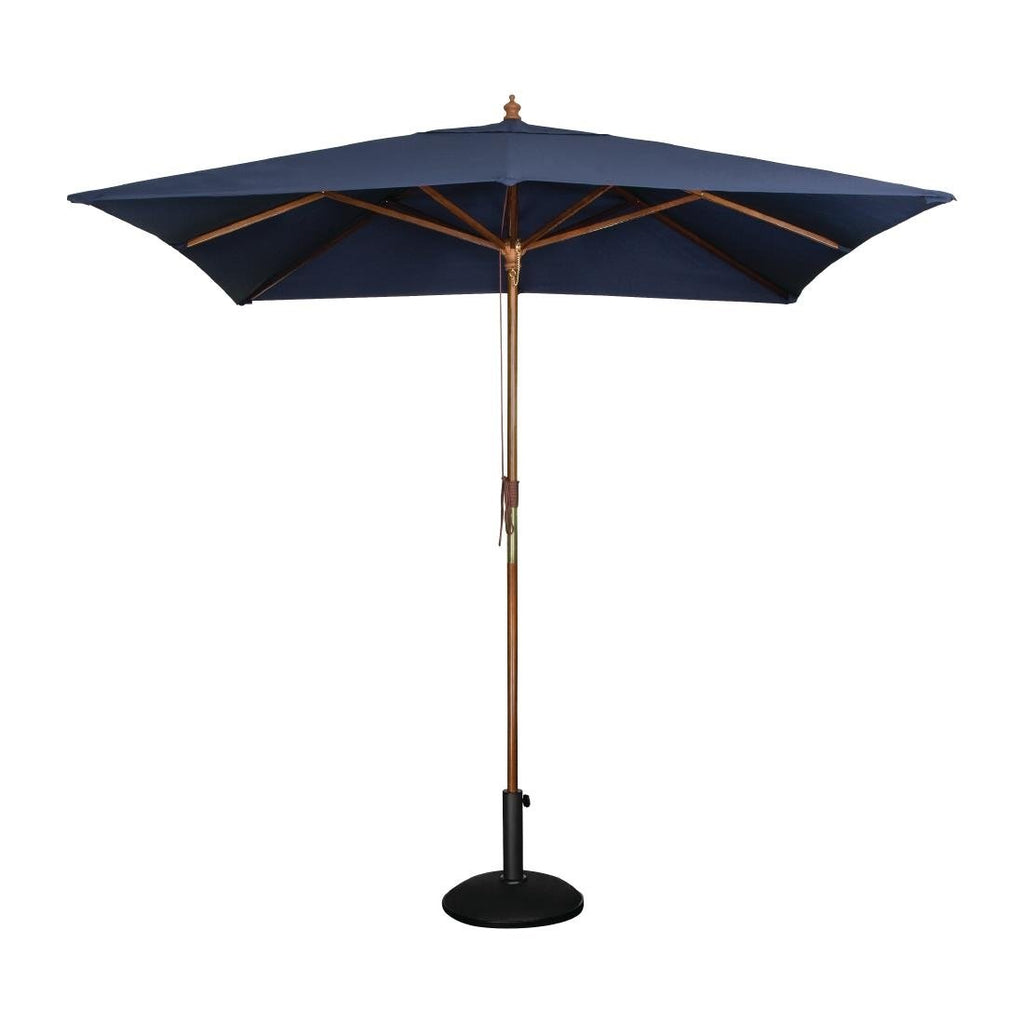 Bolero Square Double Pulley Parasol 2.5m Diameter Navy Blue - GH991 Parasols and Sunloungers Bolero