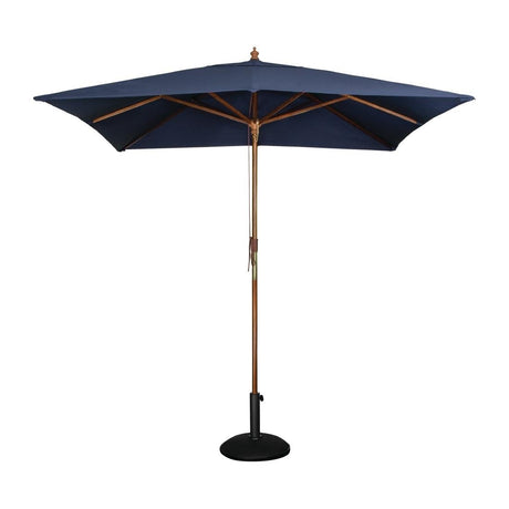 Bolero Square Double Pulley Parasol 2.5m Diameter Navy Blue - GH991 Parasols and Sunloungers Bolero