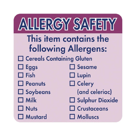 Hygiplas Allergen Food Labels (Pack of 500) - GJ058  Hygiplas   