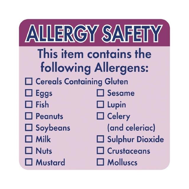 Hygiplas Allergen Food Labels (Pack of 500) - GJ058  Hygiplas   