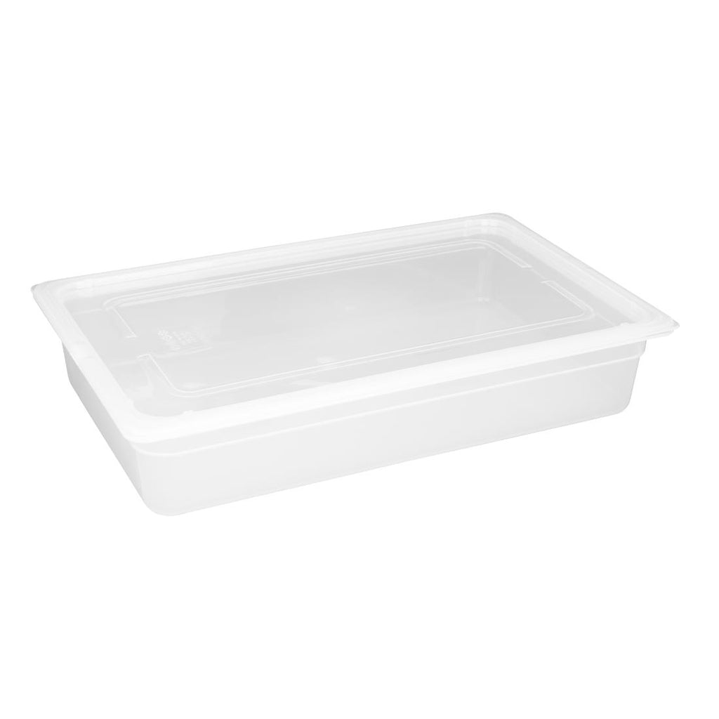Vogue Polypropylene 1/1 Gastronorm Container with Lid 100mm (Pack of 2) - GJ511  Vogue   