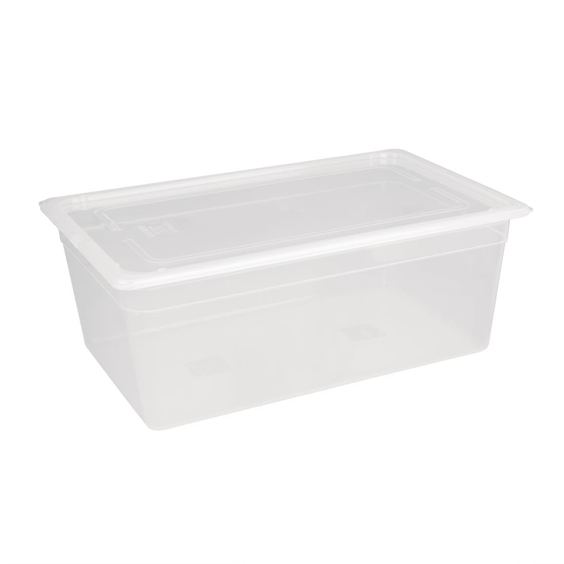Vogue Polypropylene 1/1 Gastronorm Container with Lid 200mm (Pack of 2) - GJ513  Vogue   