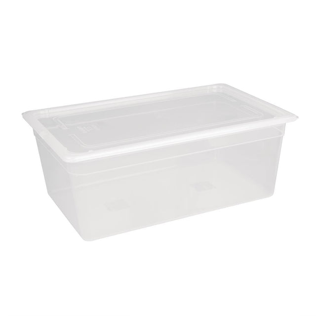Vogue Polypropylene 1/1 Gastronorm Container with Lid 200mm (Pack of 2) - GJ513  Vogue   