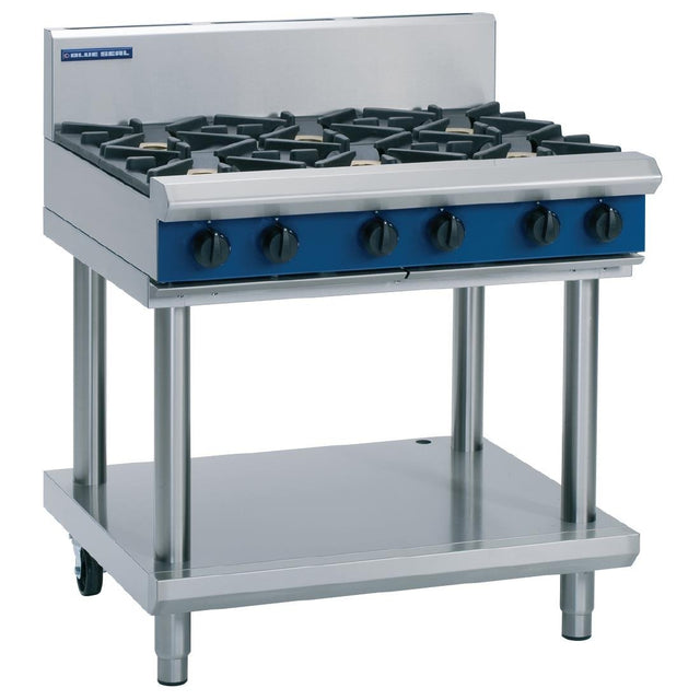 Blue Seal Evolution Cooktop 6 Open Burners LPG on Stand 900mm G516D-LS/L - GK151-P  Blue Seal   