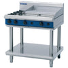 Blue Seal Evolution Cooktop 2 Open/1 Griddle Burner Nat Gas on Stand 900mm G516B-LS/N - GK154-N  Blue Seal   