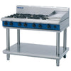 Blue Seal Evolution Cooktop 6 Open/1 Griddle Burner LPG on Stand1200mm G518C-LS/L - GK192-P  Blue Seal   