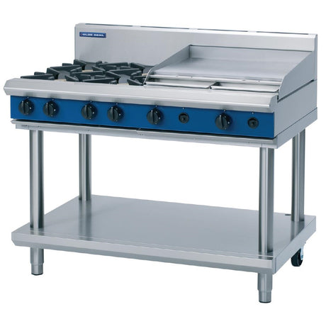 Blue Seal Evolution Cooktop 4 Open/ 1 Griddle Burner Natural Gas on Stand1200mm G518B-LS/N - GK194-N  Blue Seal   