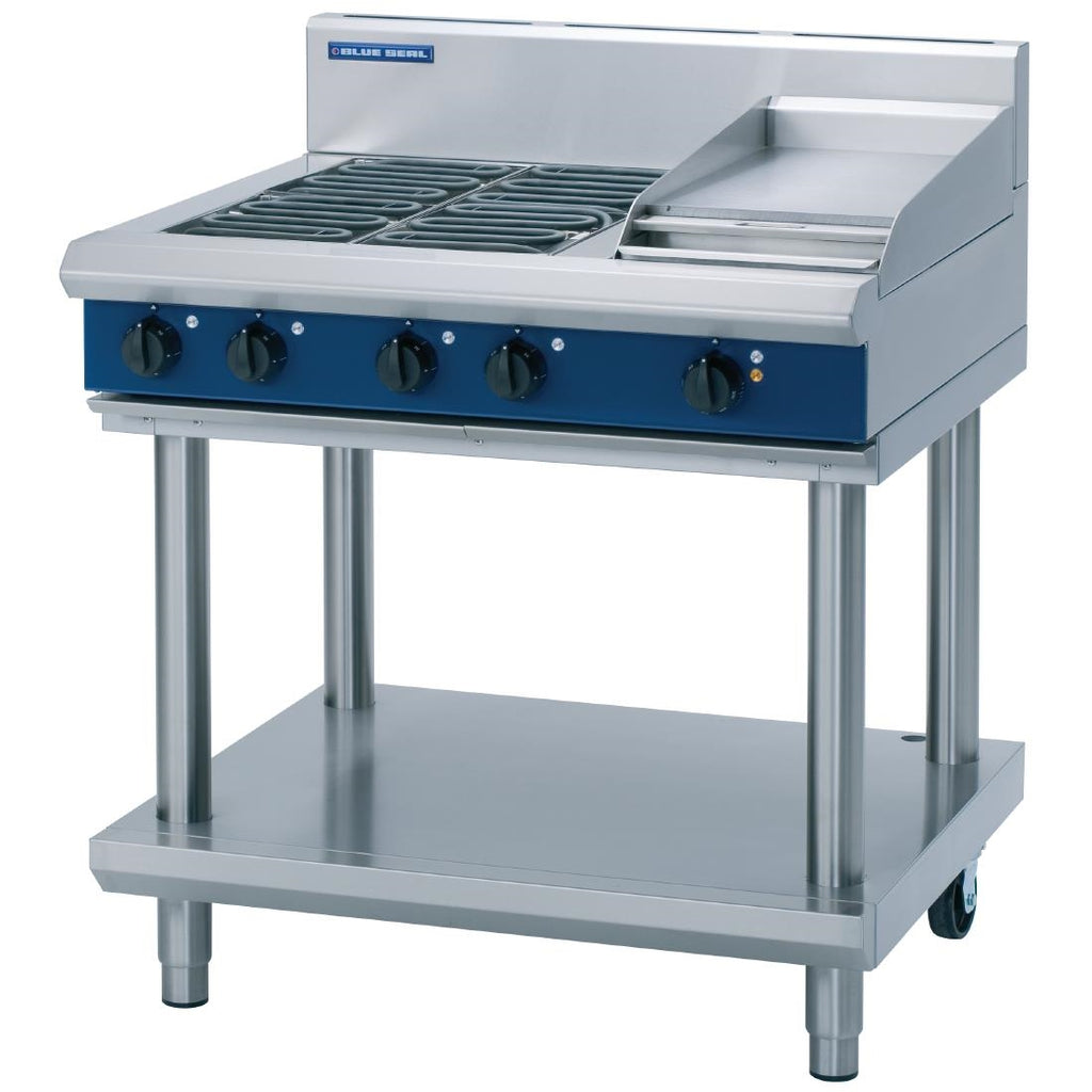 Blue Seal Evolution Cooktop 4 Element/ Griddle Electric on Stand 900mm E516C-LS - GK253  Blue Seal   