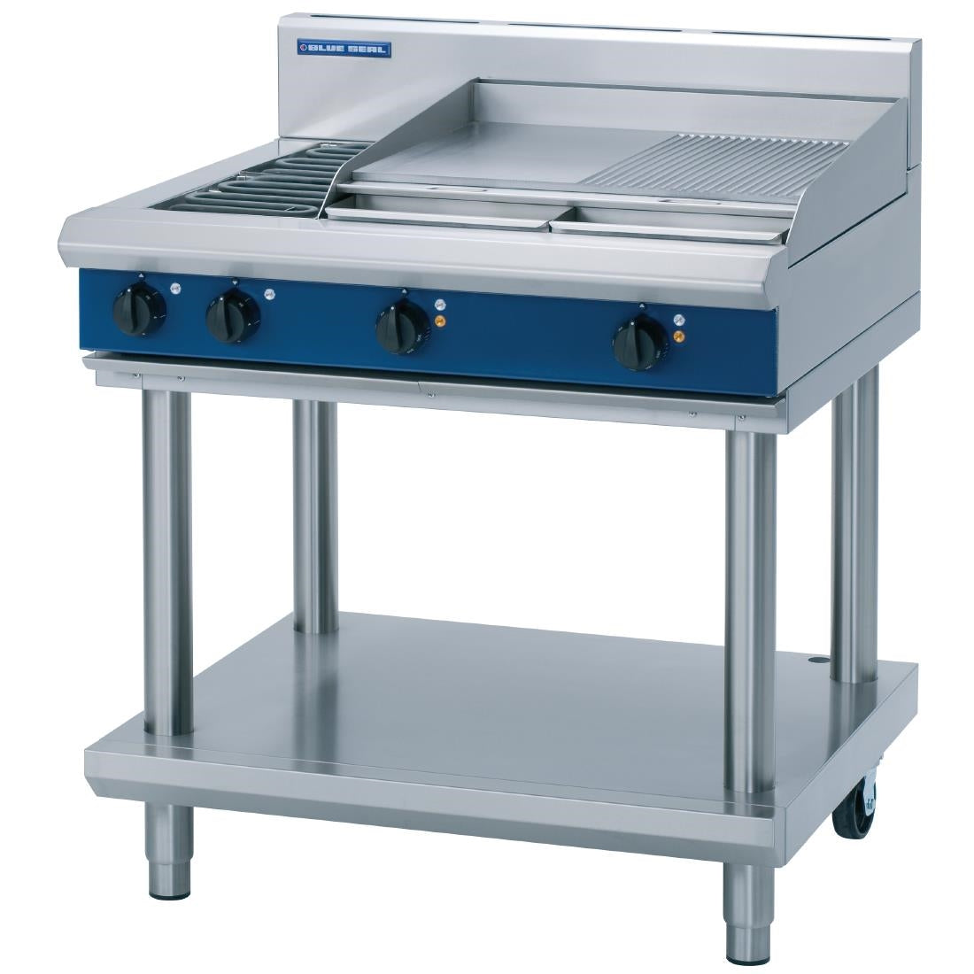 Blue Seal Evolution Cooktop 2 Element/Griddle Electric on Stand 900mm E516B-LS - GK255  Blue Seal   