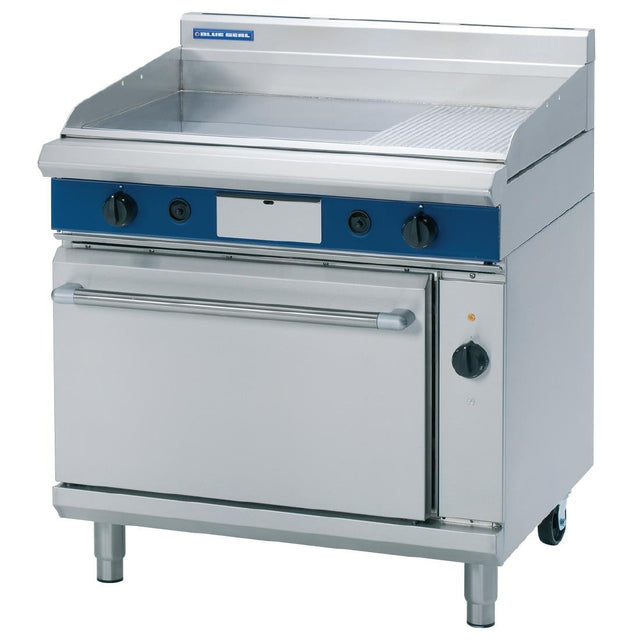 Blue Seal Evolution LPG 1/3 Ribbed Griddle Electric Convection Oven 900mm GPE56/L - GK549-P  Blue Seal   