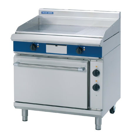 Blue Seal Evolution Chrome 1/3 Ribbed Griddle Static Oven Electric 900mm EPE506 - GK570 4 & 6 Burner Ovens Ranges Blue Seal